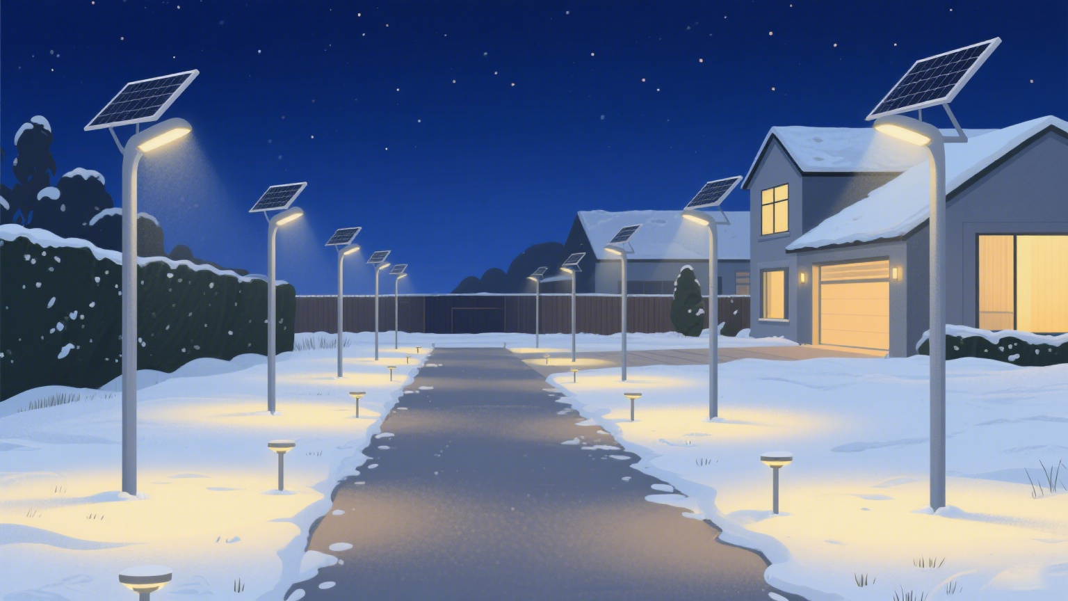 冬季太陽能燈的續航問題解決 效果示意